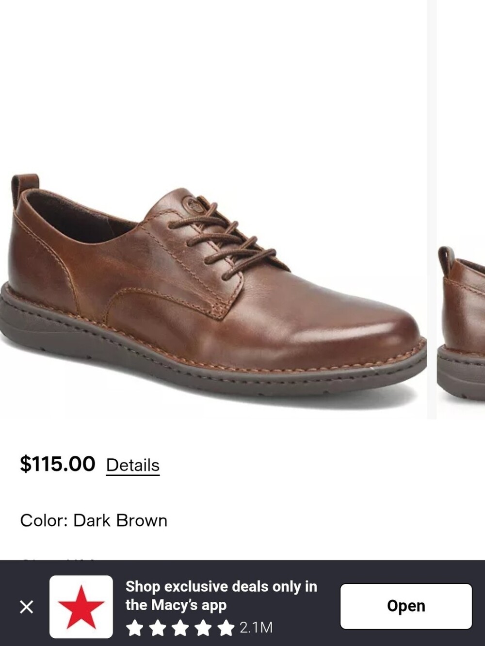 NEW Born Men's Dark Brown Lace-Up Oxford Sneakers